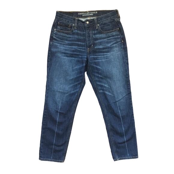 NEW AMERICAN EAGLE Vintage Hi Rise Button Fly Jeans in Dark wash SZ 6 - Picture 1 of 12
